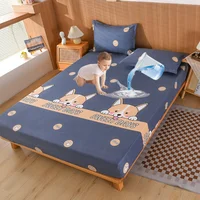 100% Waterproof Cute Dog Bed Fitted Sheet Nordic Adjustable Mattress Covers Four Corners with Elastic Band Multi Size Bed Sheet 1