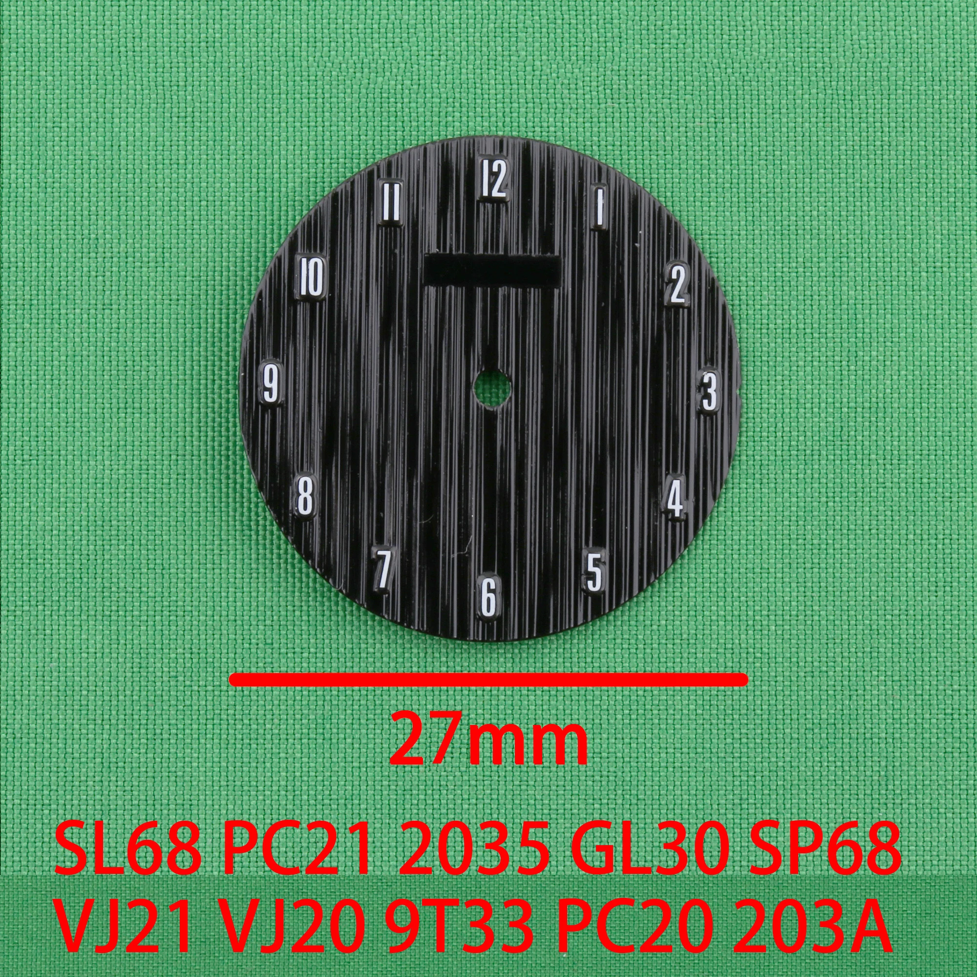Elegant 27mm Black Silvery Watch Dial