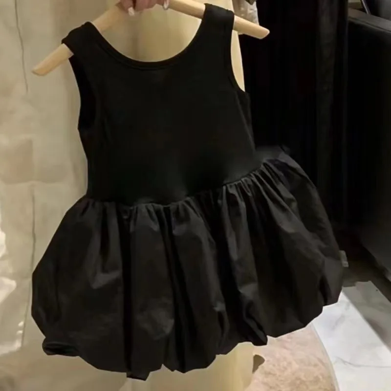 Girl Black Backless Sleeveless Summer Dress for Girl Kids Clothes for Girl Clothes Princess Dress Vestidos Платье Для Девочки
