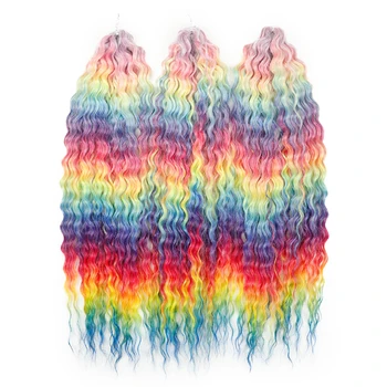 Ariel 24 Inch Deep Wave Braiding Hair Extension Curl Hair Water Wave Twist Crochet Synthetic Braid Hair