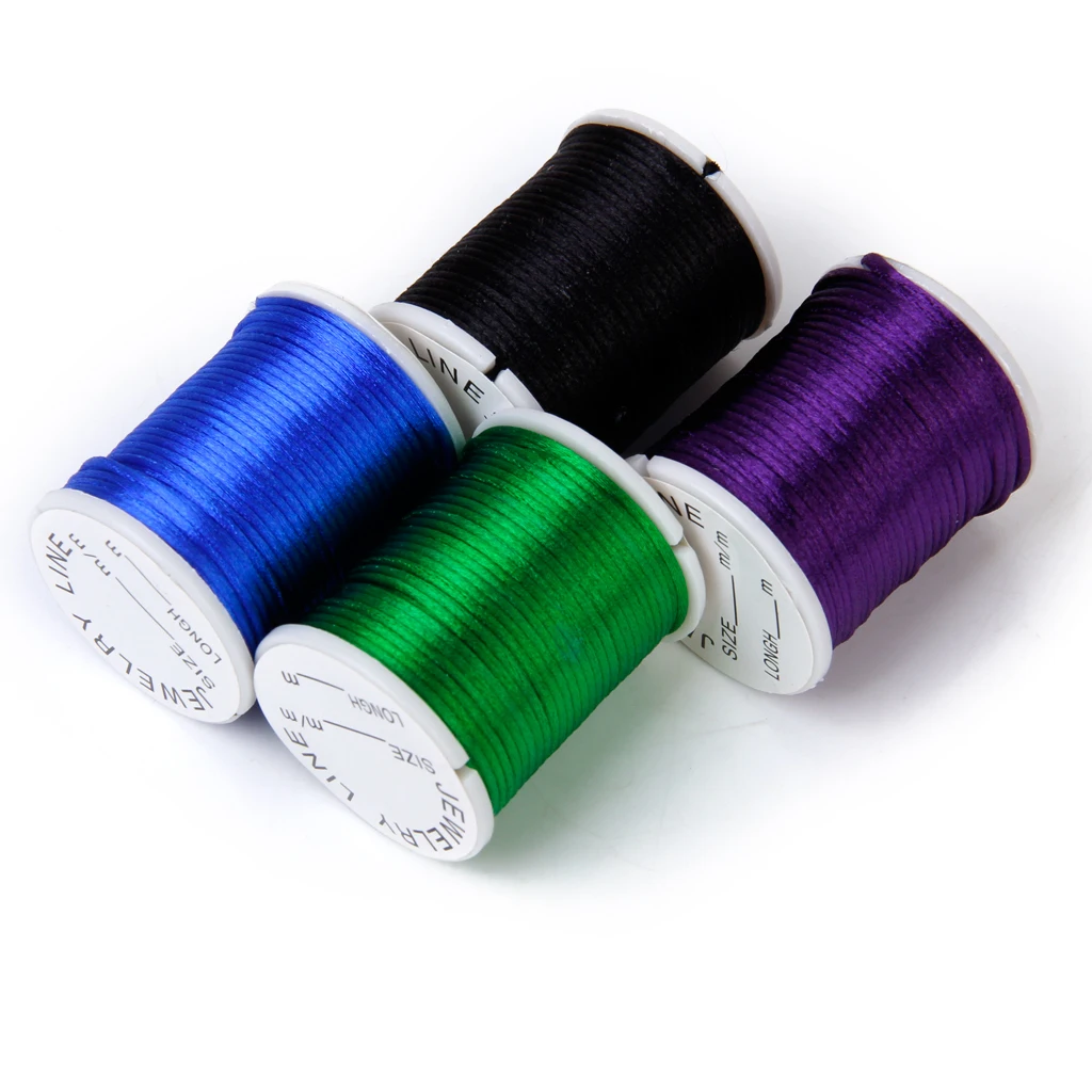 10 Colors Nylon Cord Kumihimo String Beading Jewelry Making 6/4m Colorful