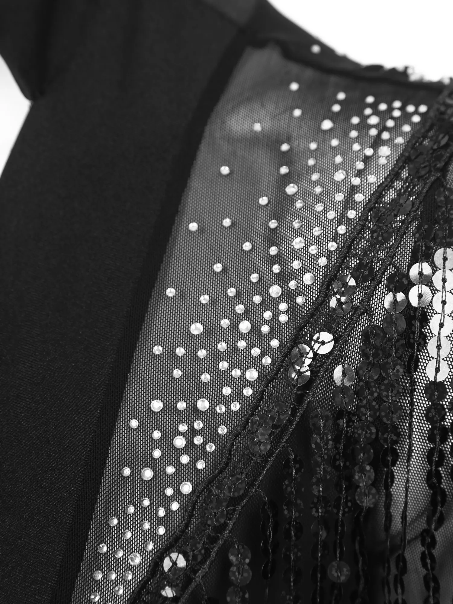 Men's V Neck Latin Modern Dance Leotard Shiny Rhinestone Jazz Rumba Chacha Ballroom Shirts Bodysuits Samba Salsa Tango Jumpsuit Dance Shirts Dance Bodysuit
