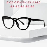 Anti Blue Rays Cat Eye Nearsighted Glasses For Women Fashion TR90 Computer Optical Prescription Eyeglasses 0 -0.5 -0.75 To -6.0 1