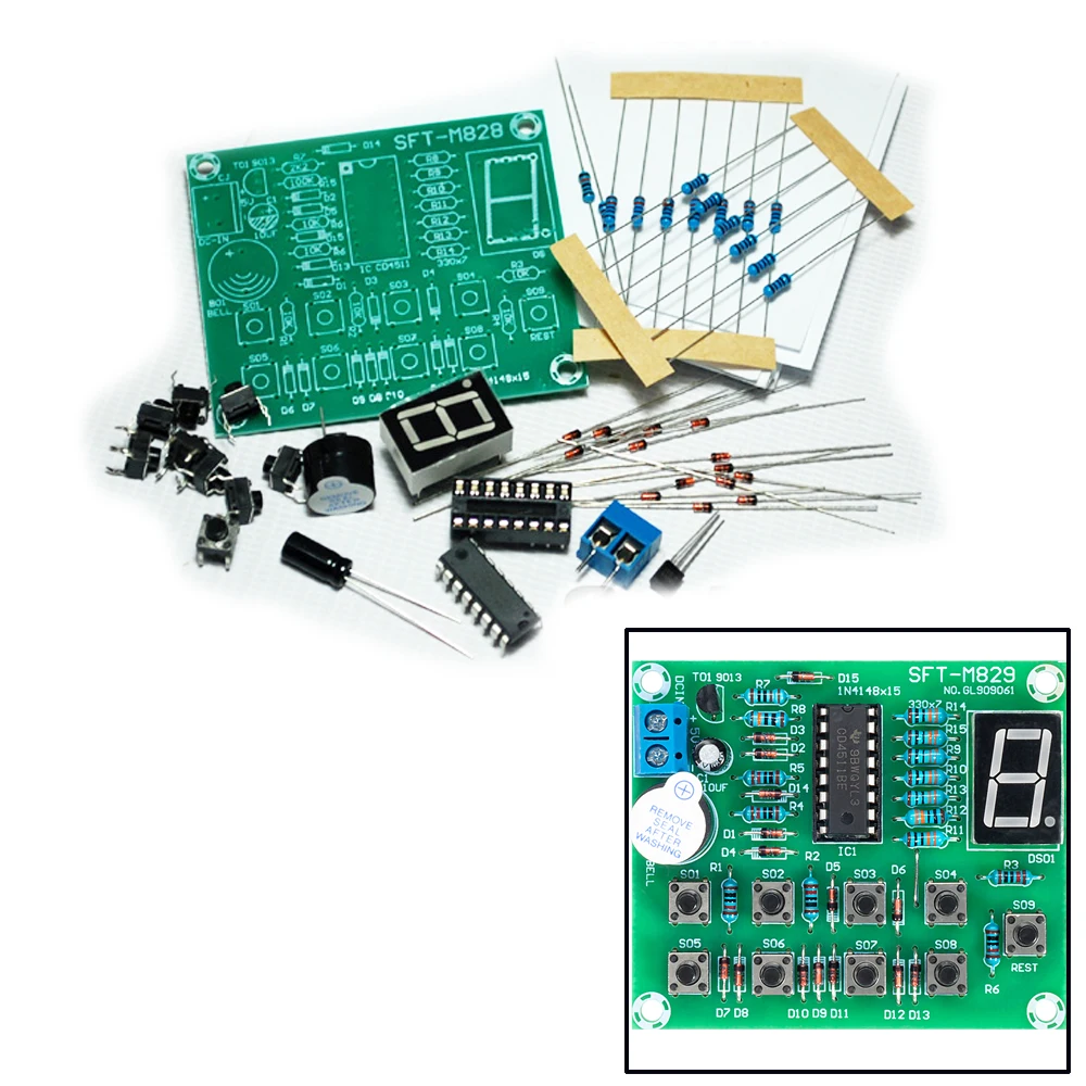 8Ways Digital Responder DIY Kit Electronic Components CD4511 Soldering PractAA 