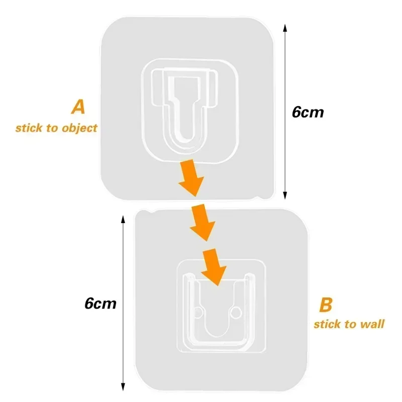 Self Adhesive Wall Hooks Double-Sided Self Adhesive Wall Hooks Strong Sticky Transparent Traceless Kitchen Bedroom Storage Holders