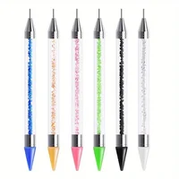 Nails Art Brush For Manicure Double Head Point drill pen Dot Painting Point Pen Rhinestone Picker Wax Pencil Crystal Handle Tool 2