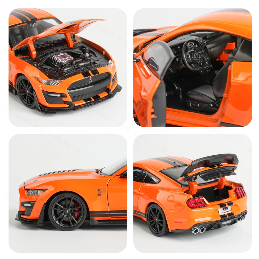 Maisto 1:24 2020 Mustang Shelby GT500 Orange Static Die Cast Vehicles Collectible Model Car Toys Gift collection 6