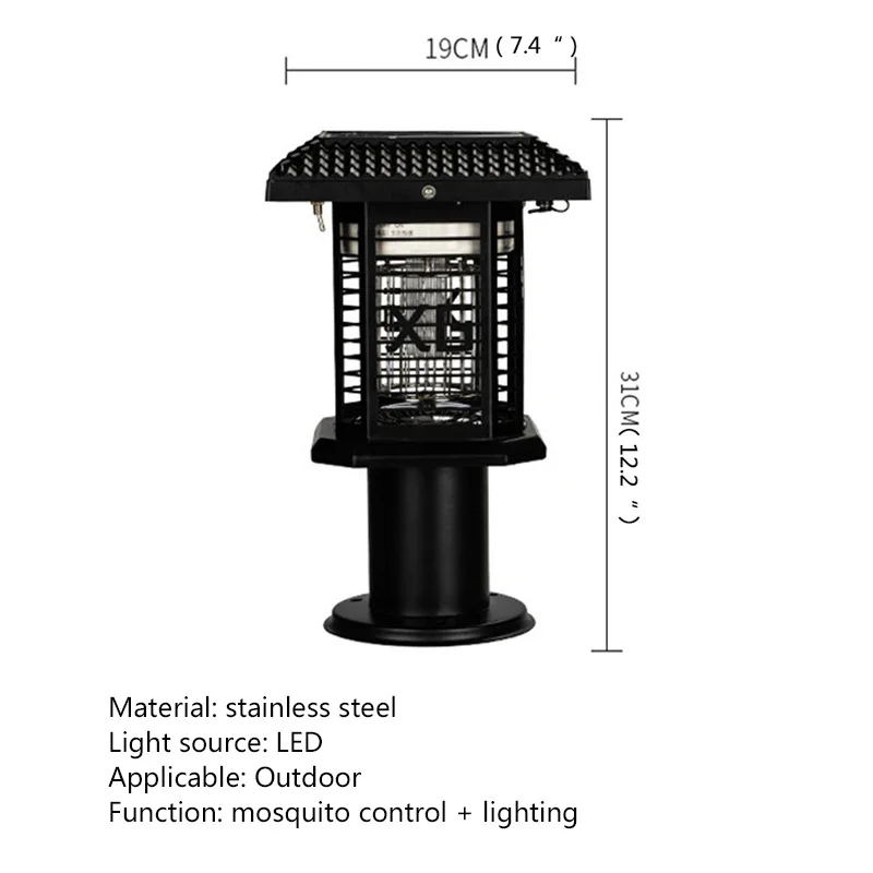 COLIN Solar Mosquito Killer Lamp Contemporary Outdoor Black Insect Kill Wall Light LED Waterproof IP65 for Courtyard Porch