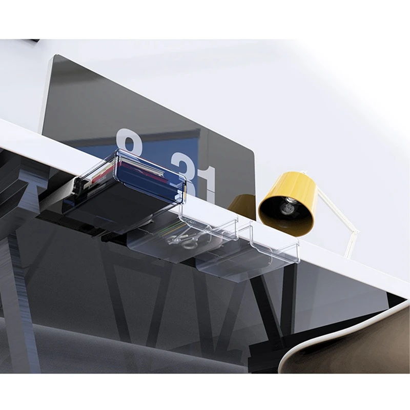 Description Picture 5 of itemSelf Stick Pencil Tray Under Desk Drawer Organizer Table Sundries Storage Box Self-adhesive Hidden Office Stationery Organizers