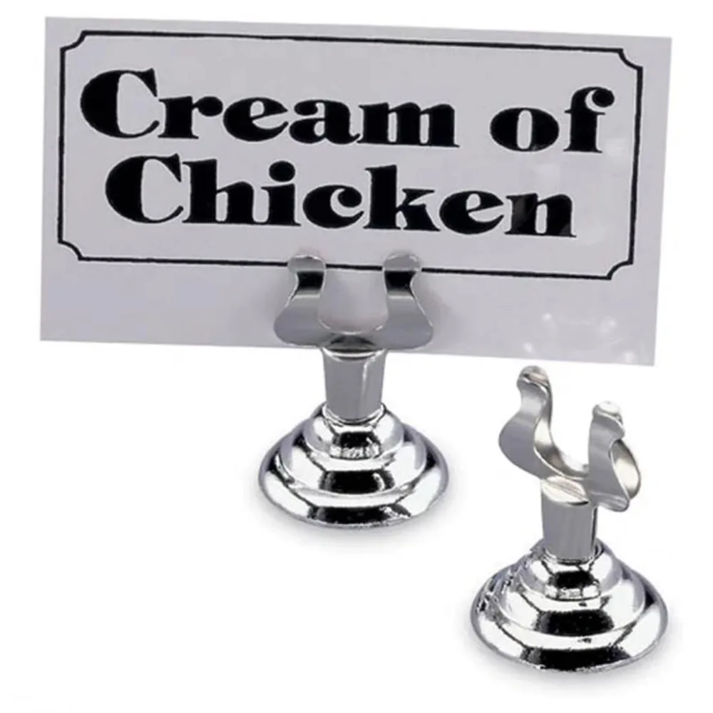 Stainless Steel Restaurant Place Card/Table Number Holder Wedding Photo Picture Name Card Stand Message Note Price Card Clip