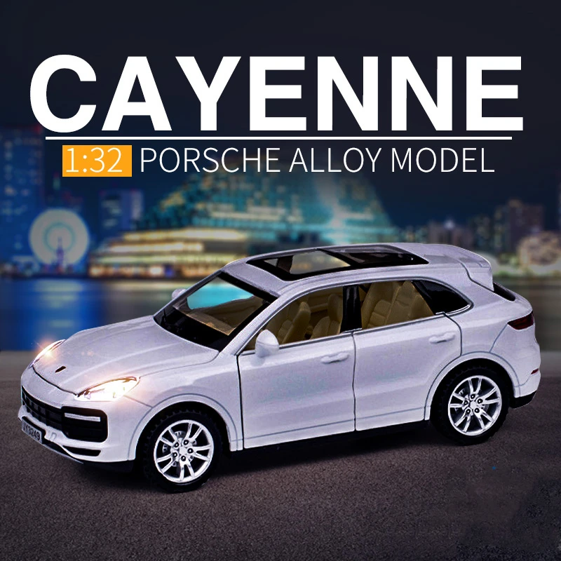 

1:32 Porsches Cayenne Turbo Модель автомобиля из сплава, литая металлическая Игрушечная модель автомобиля, имитация звука и искусства, коллекционная игрушка в подарок