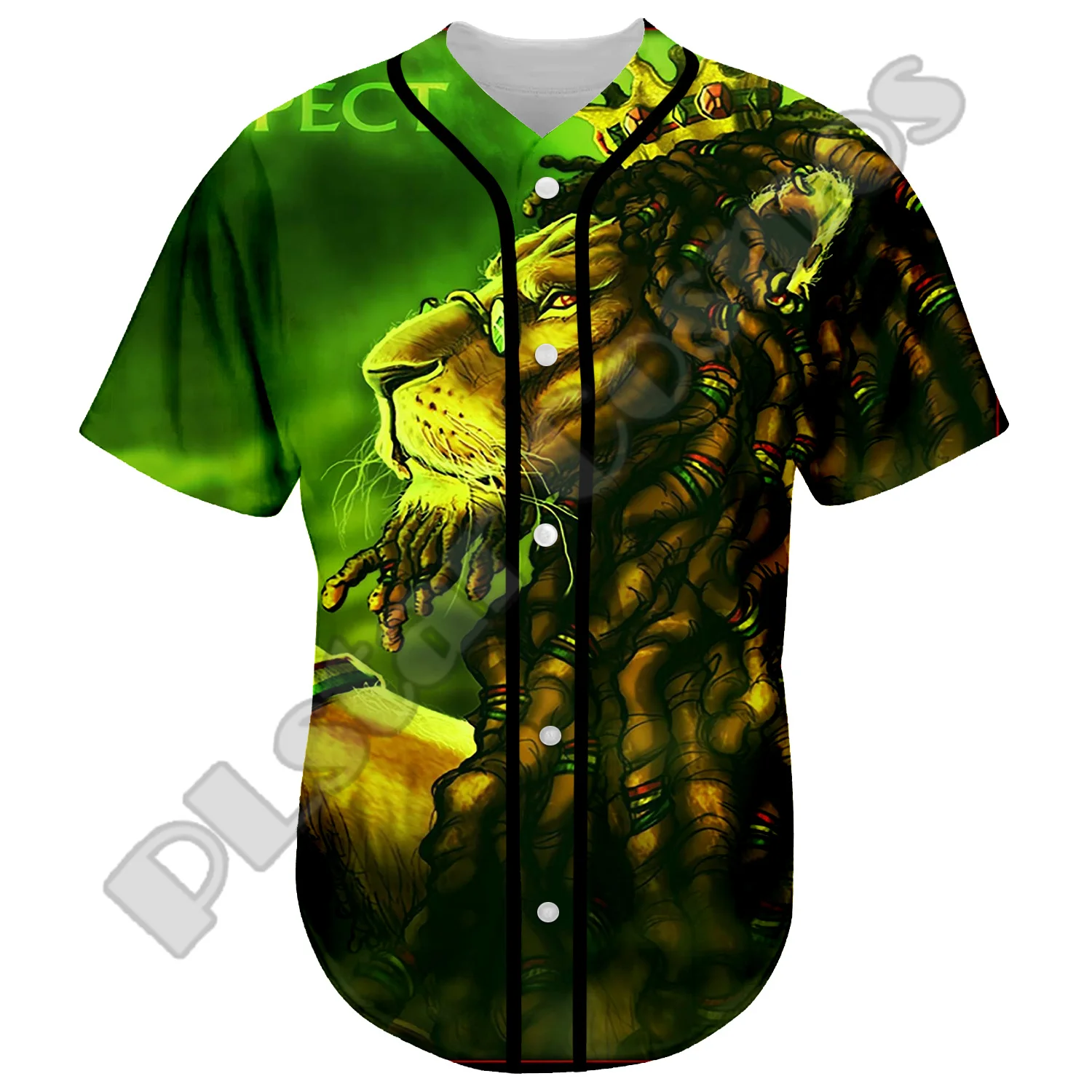 NewFashion Bob Marley Rastafari Lion Vintage Reggae Retro Tattoo 3DPrint Harajuku Summer Baseball Shirts Jersey Short Sleeves 10