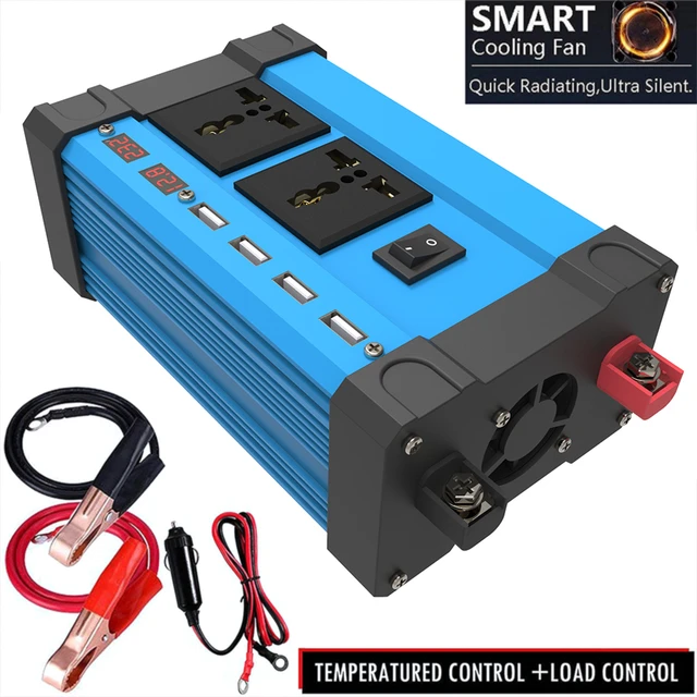  Inversor 12V 220V 3000W 2200W 1600W 1000W Inversor de onda  sinusoidal pura DC 12/24v a AC 110/220V Transformador de voltaje  Convertidor de potencia (Color : 1600W, Tamaño: 12V_110V 60HZ) : Automotriz