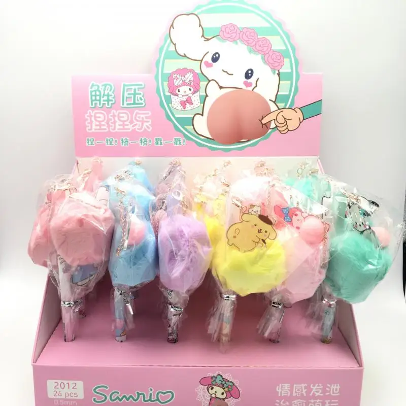 

Милая Шариковая ручка Sanrio Kuromi Mymelody Cinnamoroll понравился помпомпурин плюшевый шариковый кулон для девочек рождественский подарок для детей