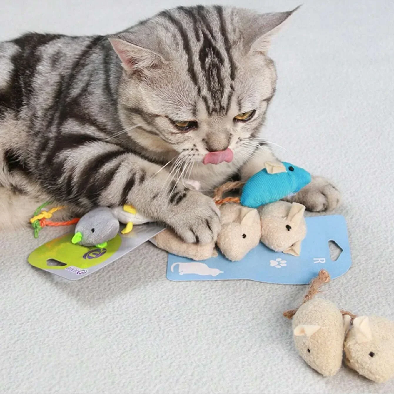 3pcs- highly simulated mouse and cat toys, hide-and-seek game props, pet kitten training supplies
