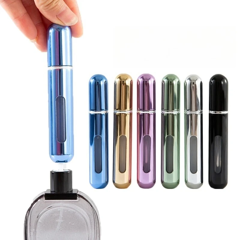 Perfume Bottle 5ml Mini Portable Bottom-Filling Pump Perfume Bottle Sample Perfume Refillable Spray Bottle Empty Cosmetic Containers