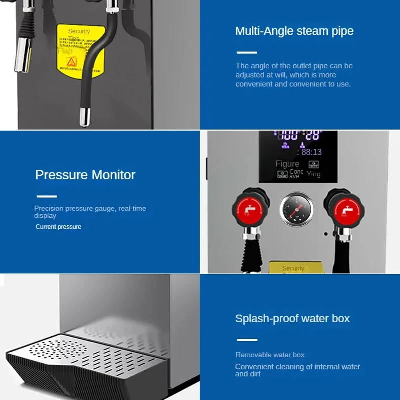 Fully Automatic Milk Frother Commercial Steam Water Boier Milkshake Foam Machine Milk Tea Shop Equipment 6