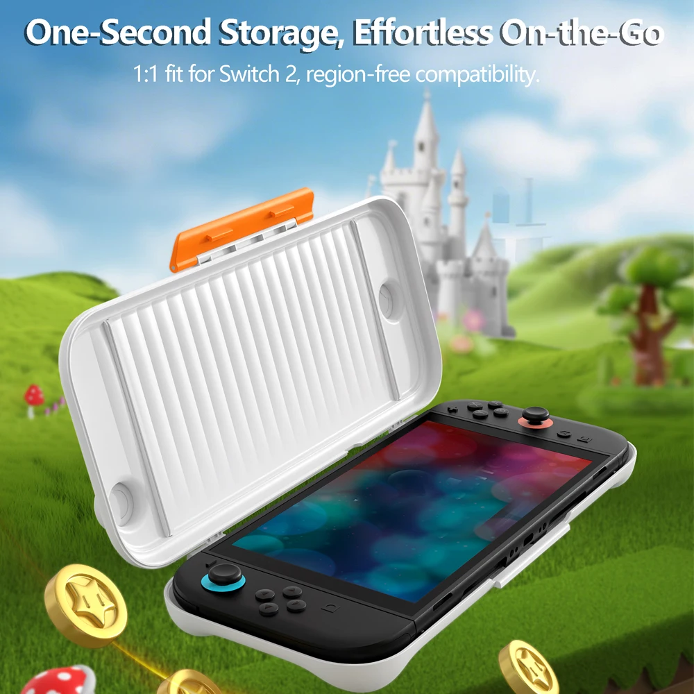 스위치 2용 하드 PC 여행용 케이스, 미끄럼 방지 무광 초슬림 보호 커버 (충전 포트 포함)