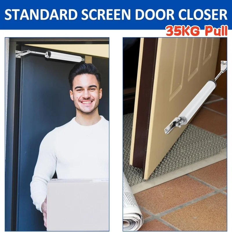 2 Set Heavy Duty Pneumatic Closer Soft Closing Automatic Door Closer Adjustable Speed Positioning Door Stop Door Holder Hardware door stopper door closer