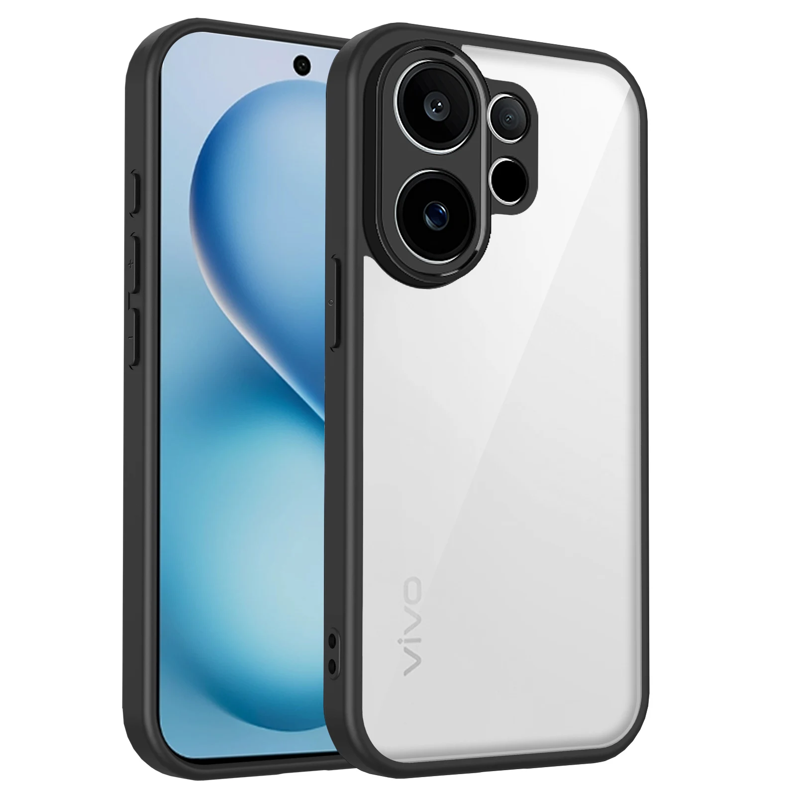Clear Matte Back Cover with Air Cushion Silicon Bumper