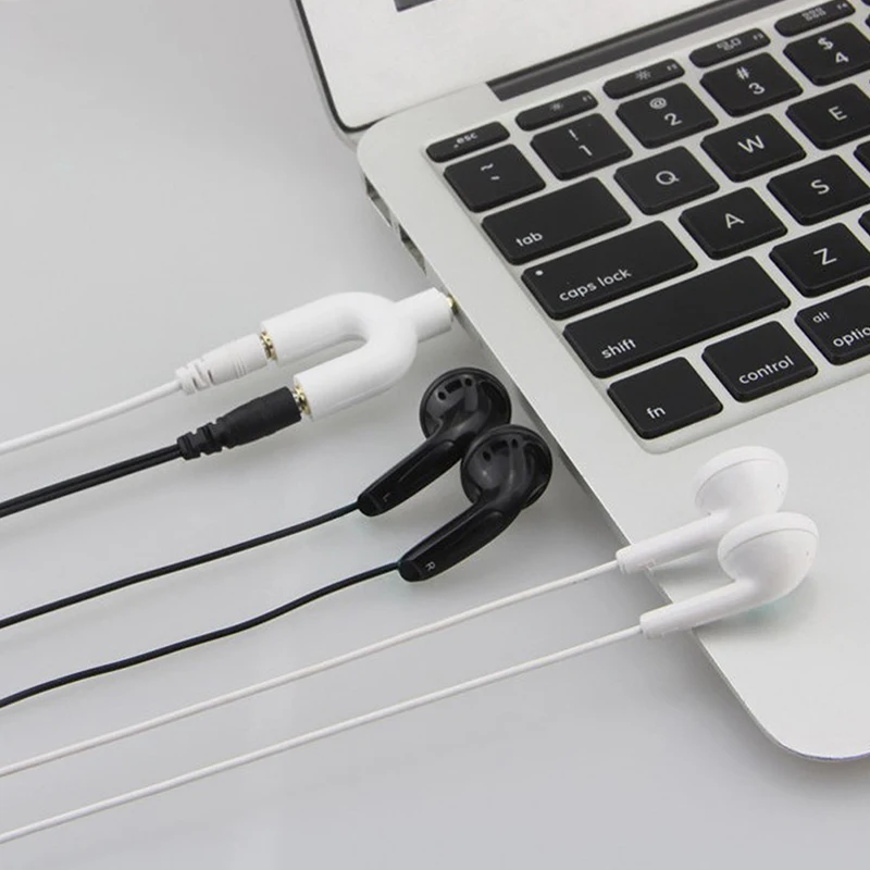 

Y Dual Audio Splitter Cable Adapter Convenient Audio Line 1 to 2 AUX Cable 3.5 mm Earphone Adapter 1 Male for 2 Female