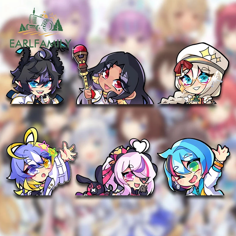 EARLFAMILY 13 см для забавного нейси анжи эн хололива автомобильная наклейка Kawaii аниме Peek креативная наклейка защита двери автомобиля украшение для багажника