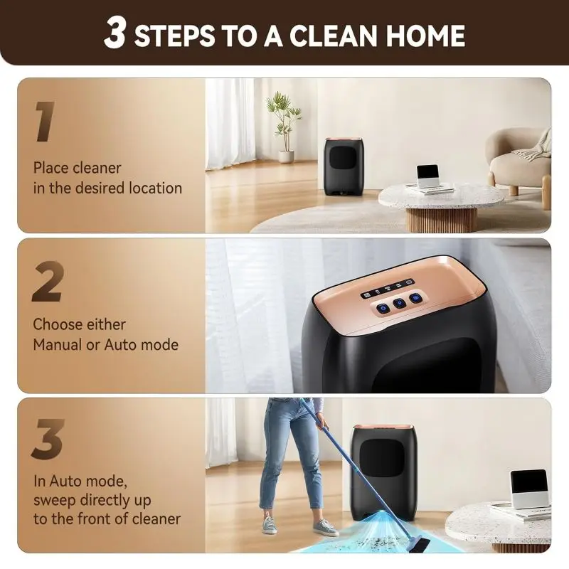 OMESER Pro Touchless Vacuum Automatic Dustpan Ultra Fast Powerful Corded Canister Vacuum for Sweeping Salon Pet Hair Food, Dirt 3