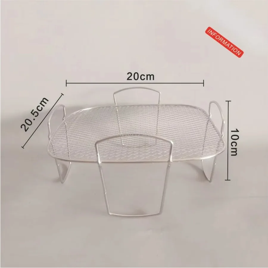 Air Fryer Stainless Steel Rack Layer Dehydrator Rack Kitchen Air Fryer Accessories Toast Food Holder Stand Cooking Baking Tools