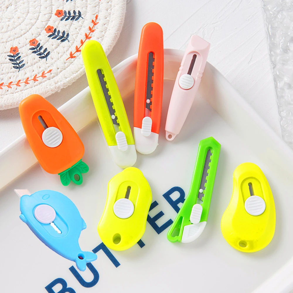 

Mini Portable Utility Knife Cute Paper Craft Wrapping Box Paper Envelope Cutter Razor Blade Office School Supplies Stationery