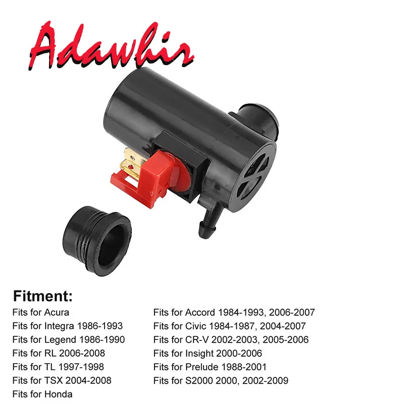 Windshield Washer Pump For Honda Civic Accord Crv Insight S2000