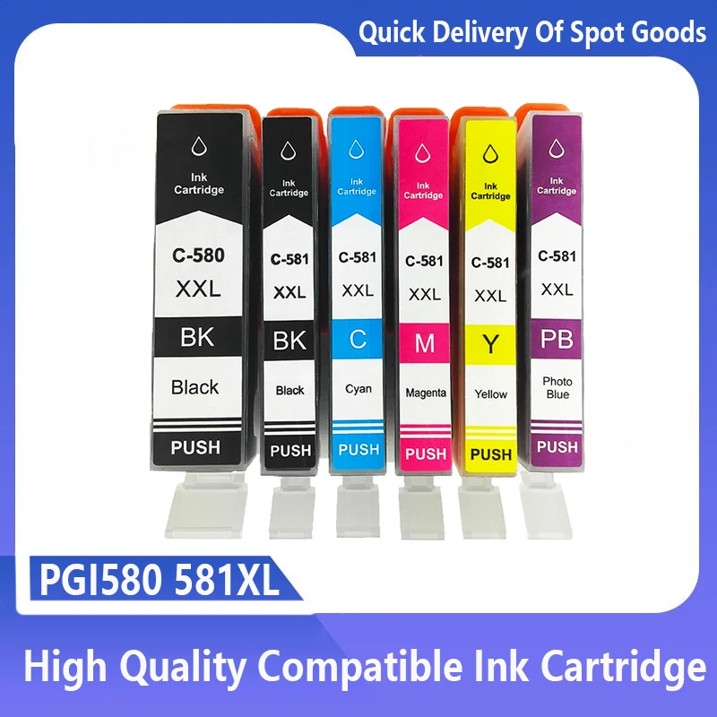 580XXL 581XXL Ink Cartridge PGI580 for Canon Pixma TR7550 TS6250 TS8350 TS6350 TR 7550 TS 6250 8350 6350 Printer