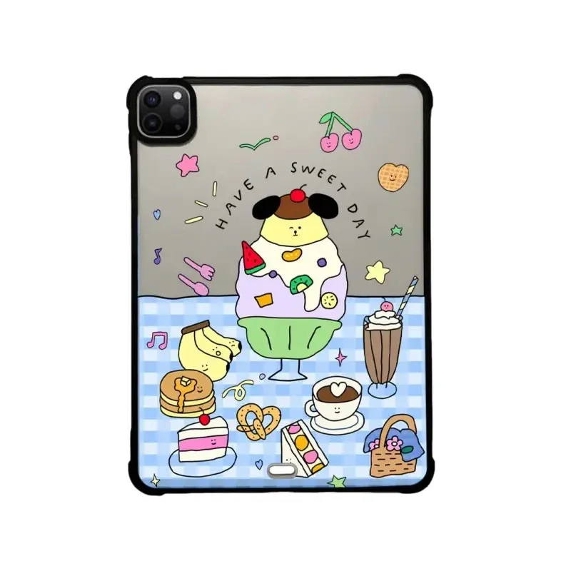 Cute Dinosaur Sticker Acrylic Protective iPad Case Cover for iPad Mini 6 Air 4 5 iPad Pro 2020 2021 2022