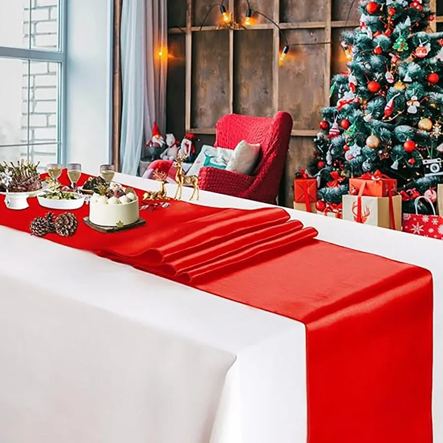 

6-10pcs Satin Wedding Table Runners Silk Table Flags Cloth Runners For Event Hotel Party Table Decoration Sage Green 30x275cm