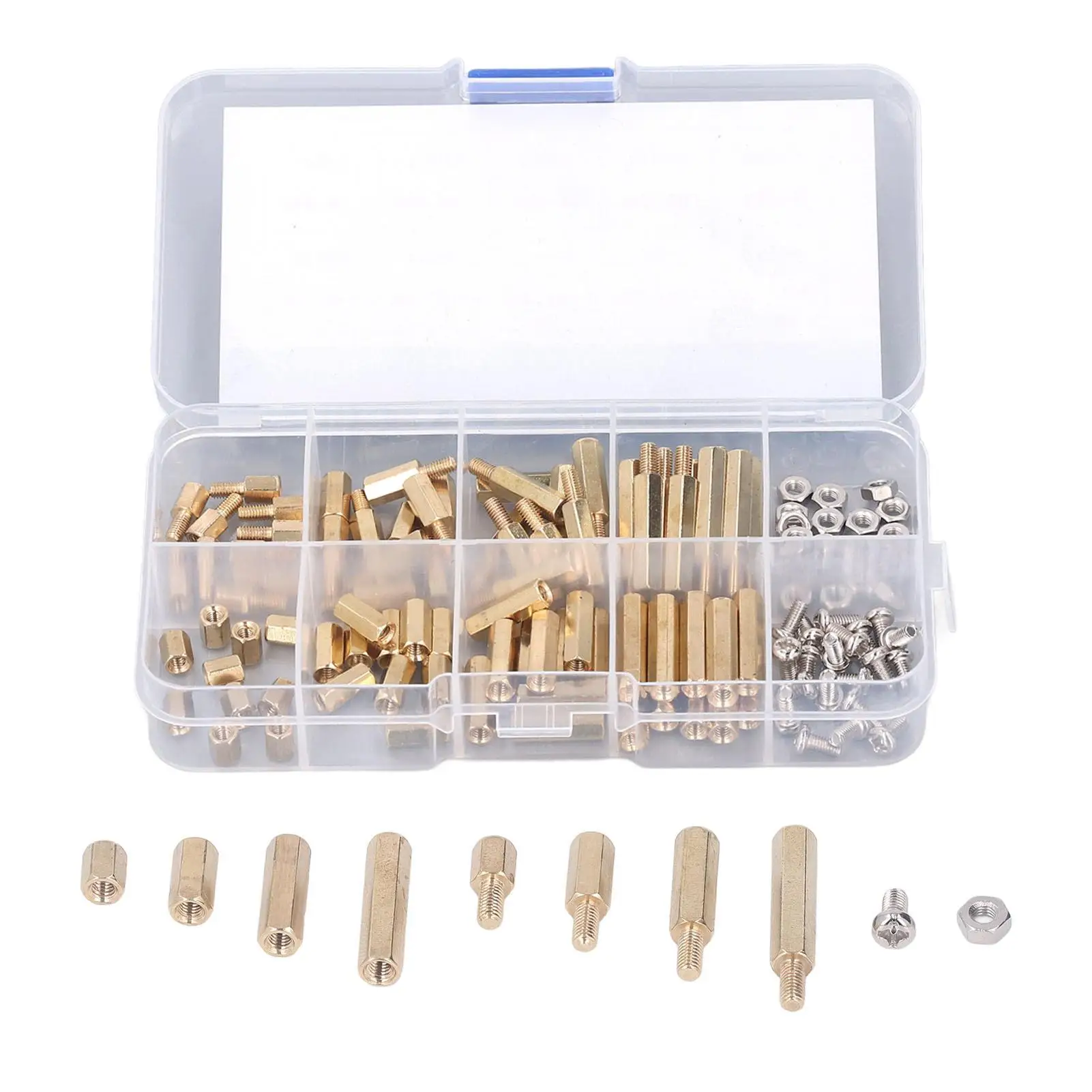 120PCS M3 Brass Standoffs & Hex Nuts Assortment Kit for PCB Mounting-Spacer Screws Set