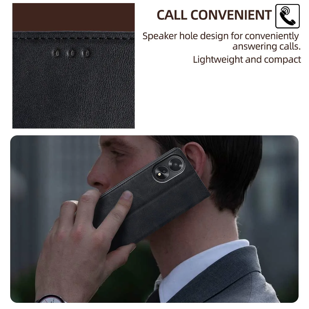 Luxury Wallet Flip Case with Kickstand and Card Slot - Sleek Hard Shell Cover