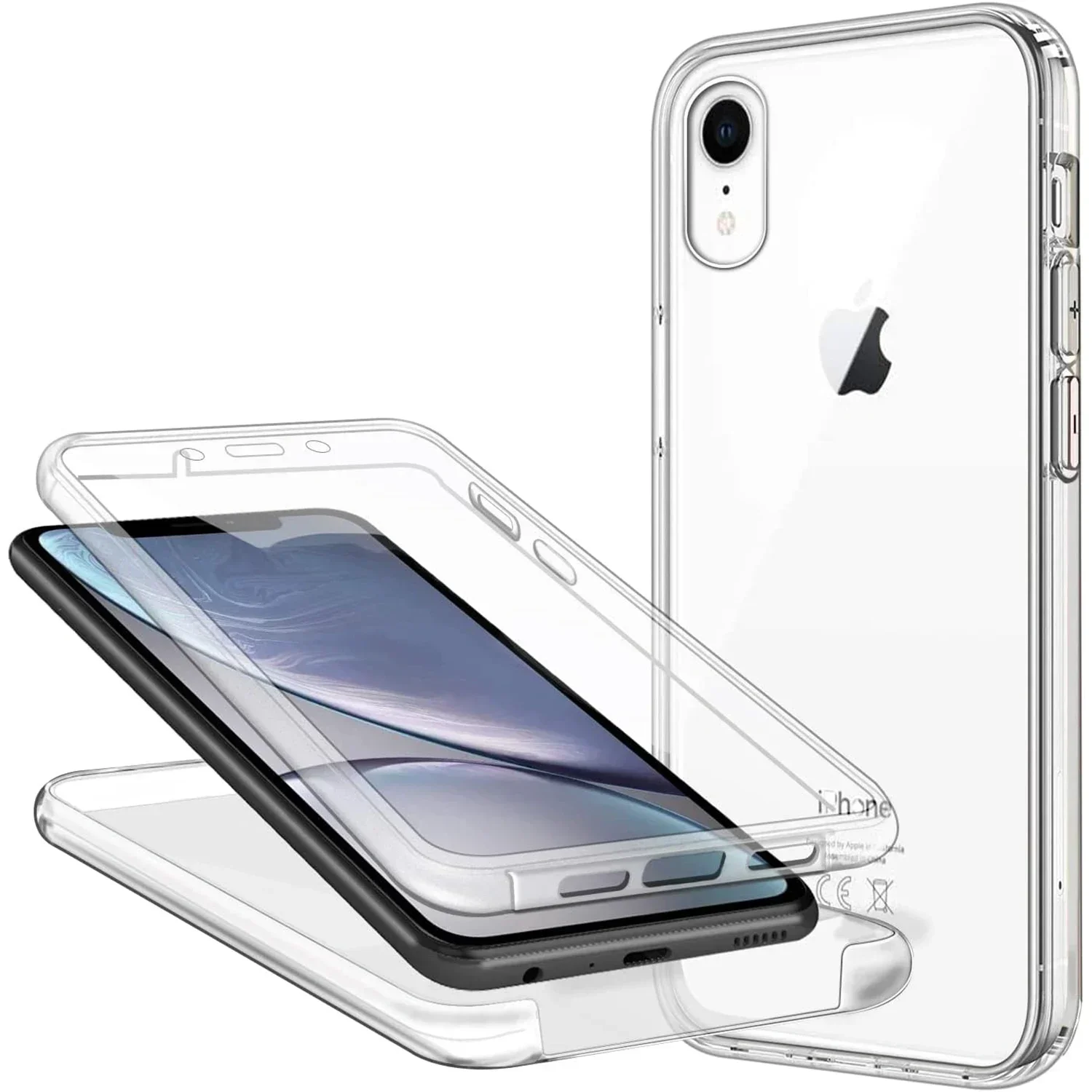 Двухсторонний противоударный чехол для iPhone XR, X, XS, Max, SE 360, 2022, 8 Plus, 7 Plus, 6s, прозрачный защитный чехол из поликарбоната и ТПУ с полным покрытием, 2020