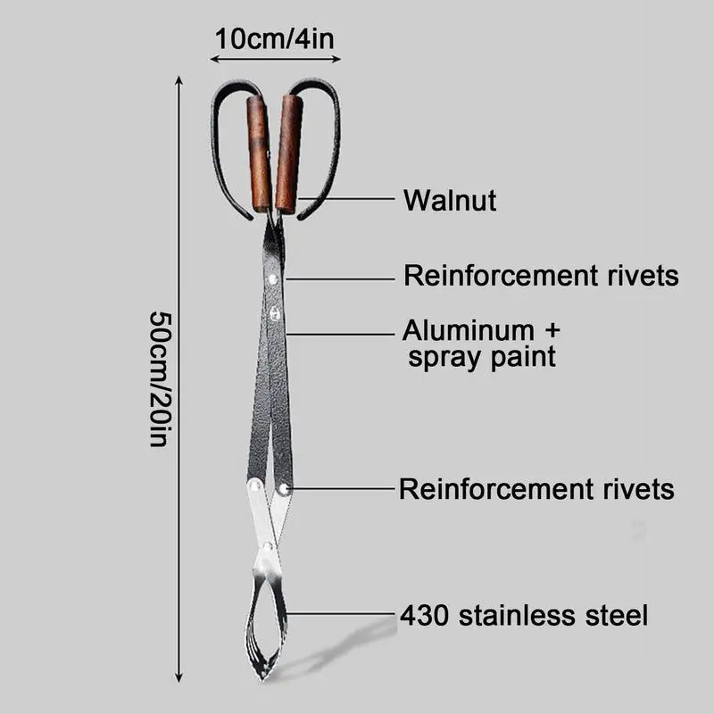 Log Grabber Campfire Tongs Fire Pit Adjustable Fireplace Tongs Firewood Grabber Tool Picking Up Heavy Wood log grabber tongs