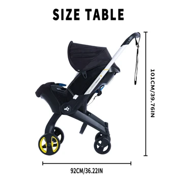 Foldable baby stroller, metal frame, adjustable handle direction, with sunshade, very suitable for outdoor shopping 2