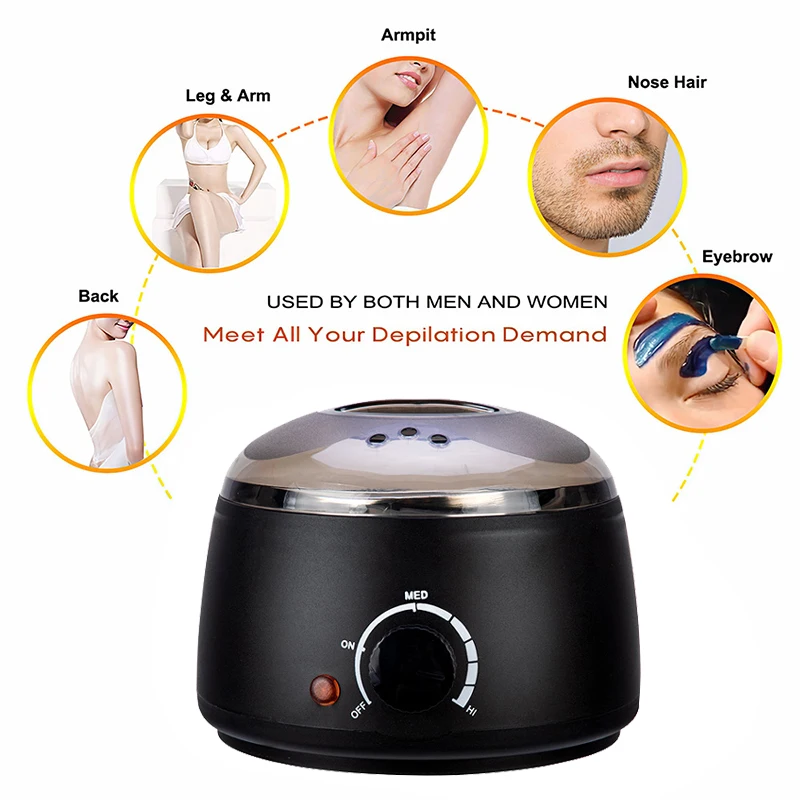 200ML Wax Heater For Hair Removal Hands Feet Depilatory Wax Melting Machine Warmer Dipping Pot Kit / 200g Hard Wax Beans
