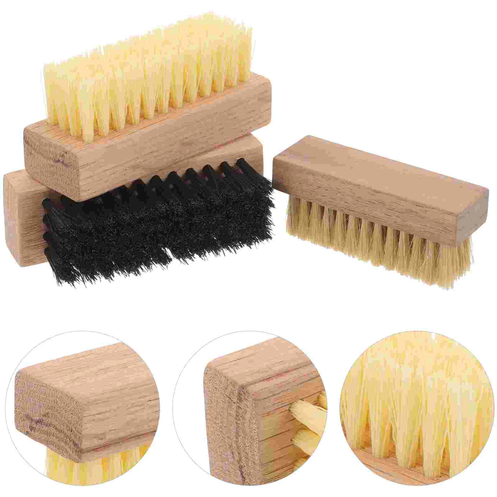 

Wooden Shoe Brush Scrub Cleaning Handle Soft Bristles for Cleaner Scrubbing