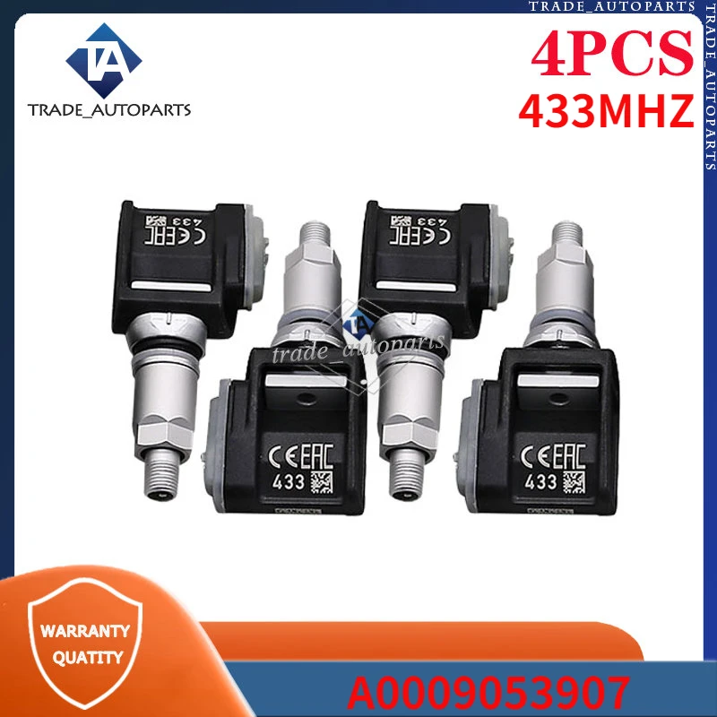 Set Of 4 Tpms Tire Pressure Monitor Sensor 433Mhz For Mercedes-Benz C-Class E-Class Cls-Class G-Class Gle-Class S-Class Series