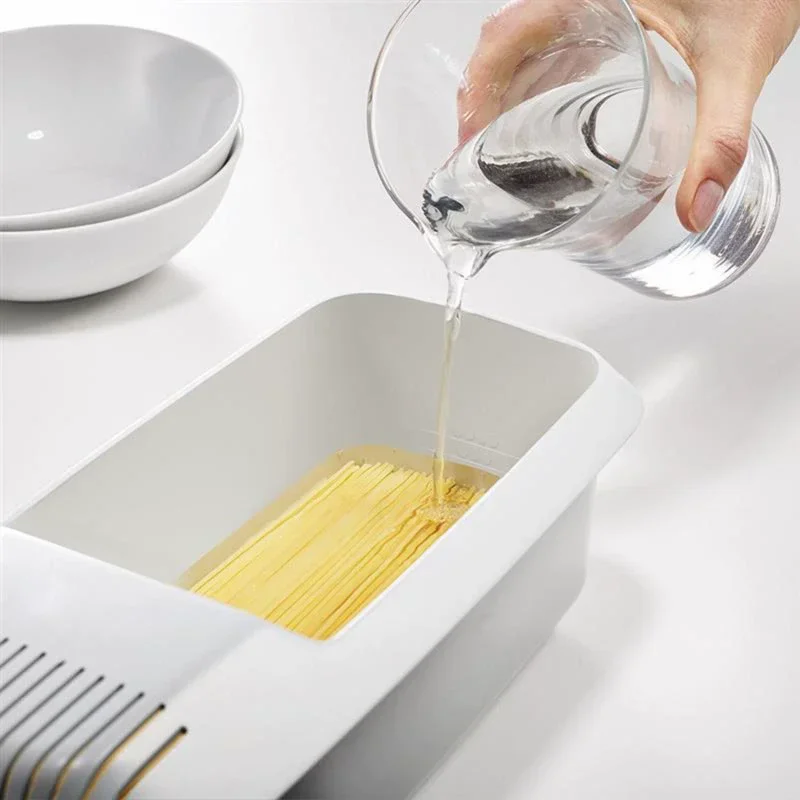 Noodles Pasta Cooker With Strainer Microwave Eco-Friendly Plastic Spaghetti Vegetable Steamer Dishwasher Kitchen Accessories New