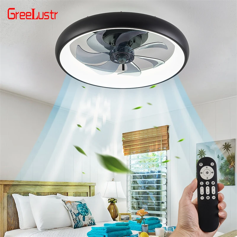 Ajust-vel-LED-Ventilador-de-Teto-sem-Controle-Remoto-Lumin-ria-Moderna ...