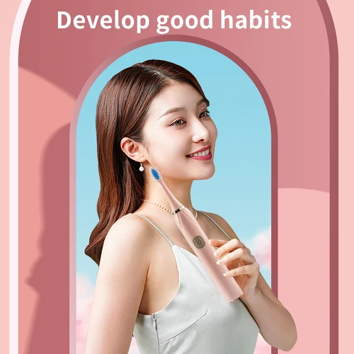 성인용 소프트 브리 슬 방수 구강 위생을위한 배터리가있는 전동 칫솔 교체 용 브러시 헤드 세트로 화이트닝 치아 2