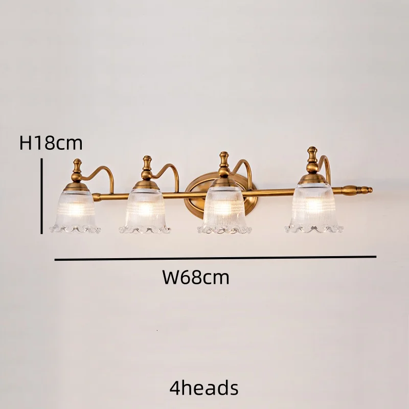 3Head Mirror Front Lamp, Modern Wall Light Bronze , Glass Shade, For Bathroom, Bedroom, Desk mirror Vanity Lights , Decorative