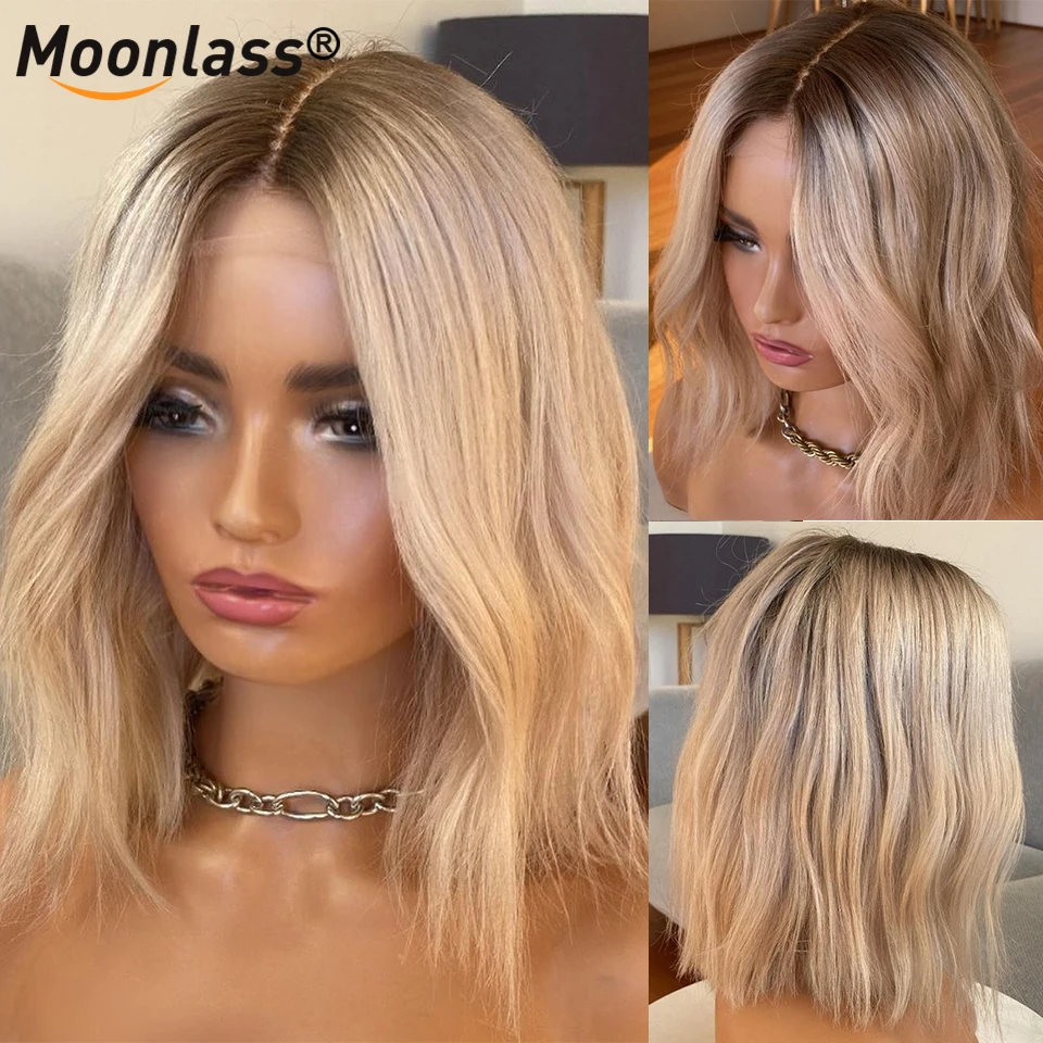 Ash Blonde Human Hair Wigs for Women Body Wave 180% Density Brazilian Virgin Wig Preplucked 13x4 Transparent lace Frontal Wigs