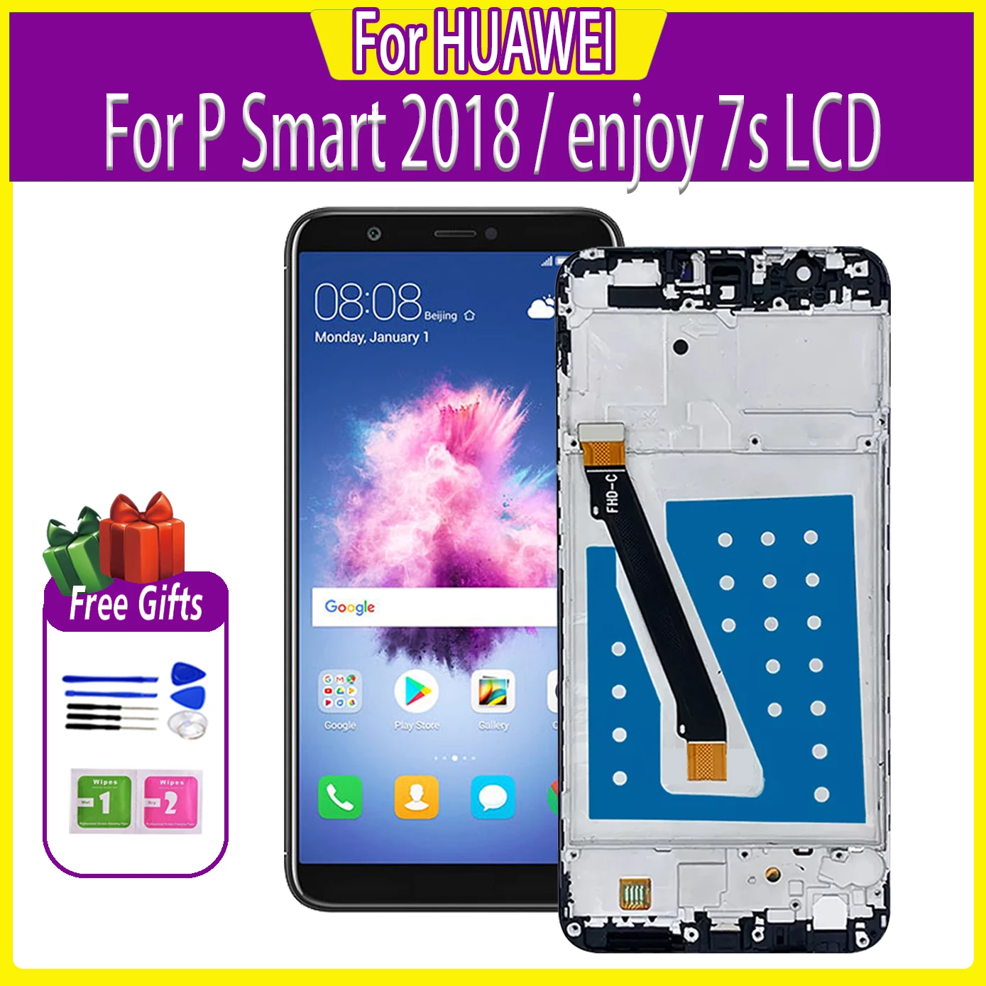 ЖК-дисплей для Huawei P Smart FIG-LX1 LX2 LX3, дисплей с сенсорным экраном в сборе P Smart 2018 LCD Enjoy 7S, замена экрана