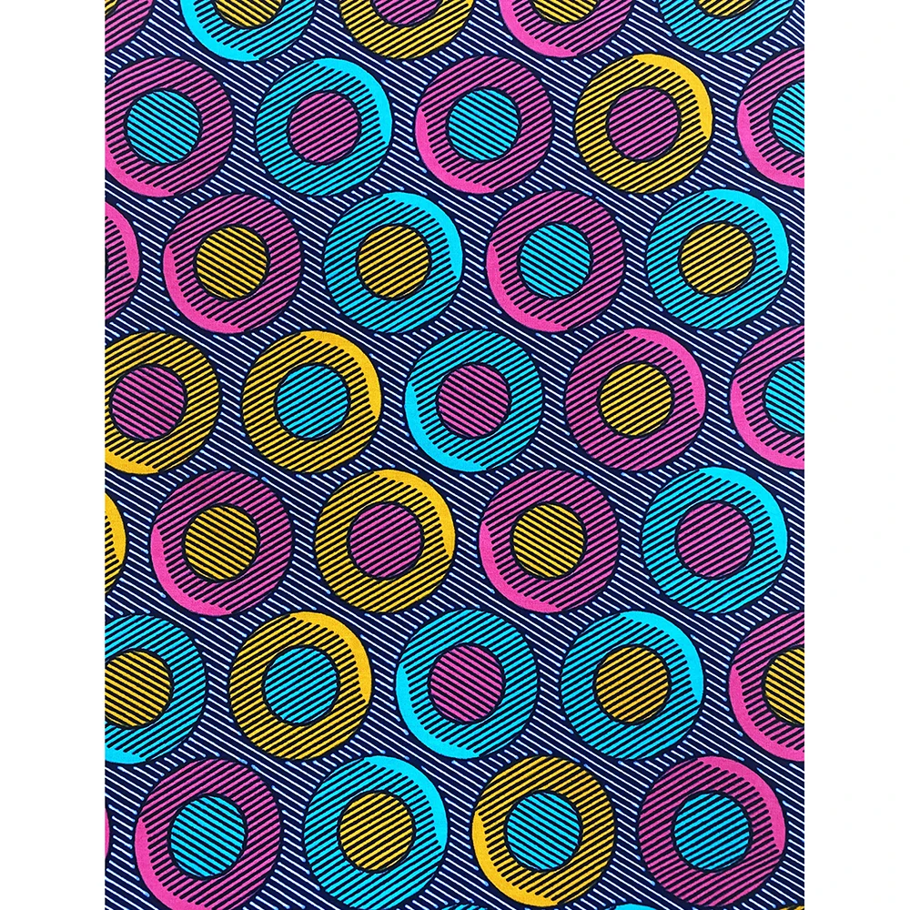 New African Wax Fabric Good Quality Ankara Batik Prints Polyester 6YARDS Material For Sewing