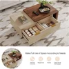 Coffee Table, 42"-65" Length Adjustable Reversible Wood Coffee Table with 2 Storage Drawers, Rectangular Dual-Tone Center Table 5