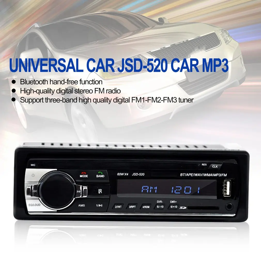 

1 Din 12V Universal Car Radio MP3 Car Stereo FM AUX Input Receiver SD USB MP3 Radio Player In-Dash Unit